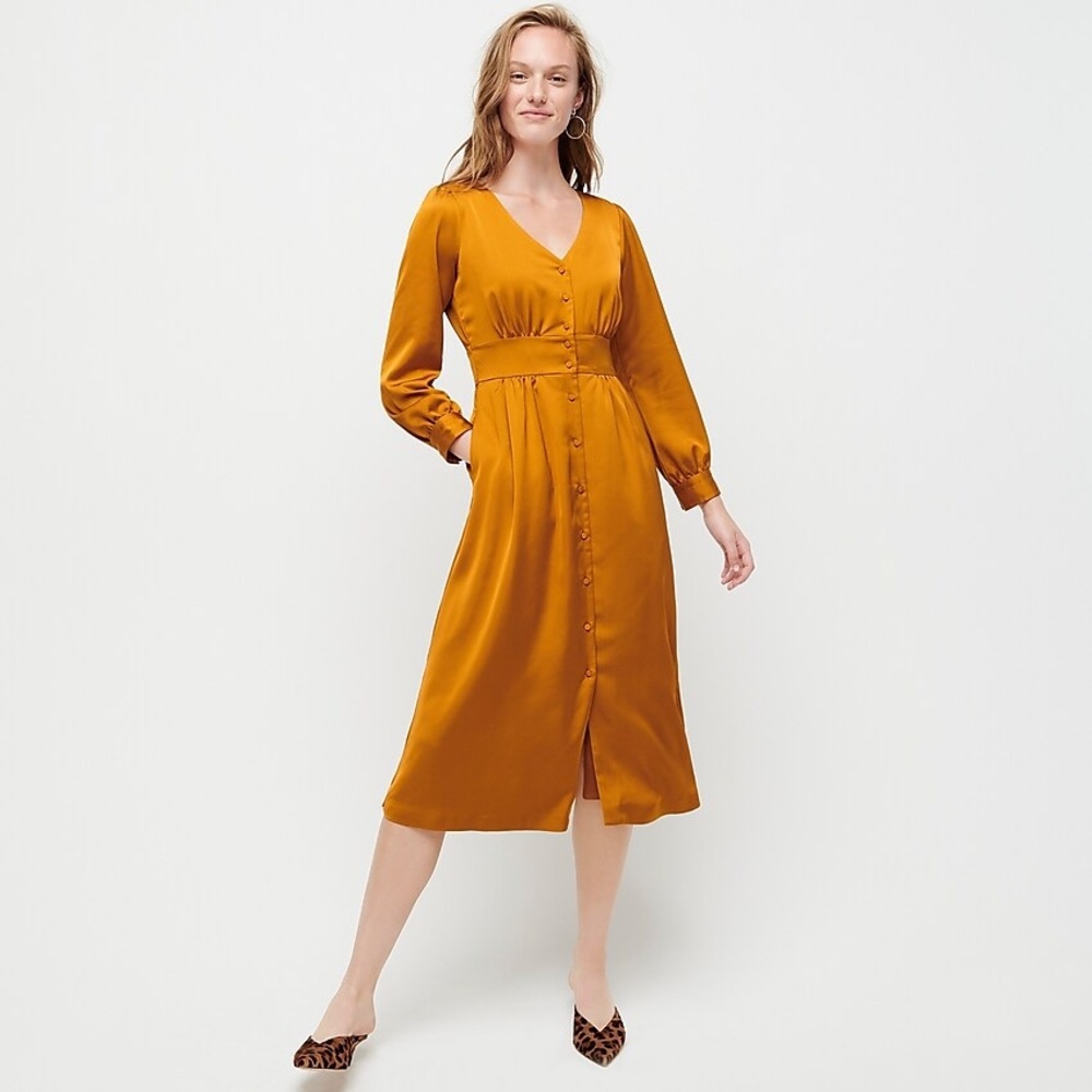 J Crew Midi Dress in Satin (New w/ tags)